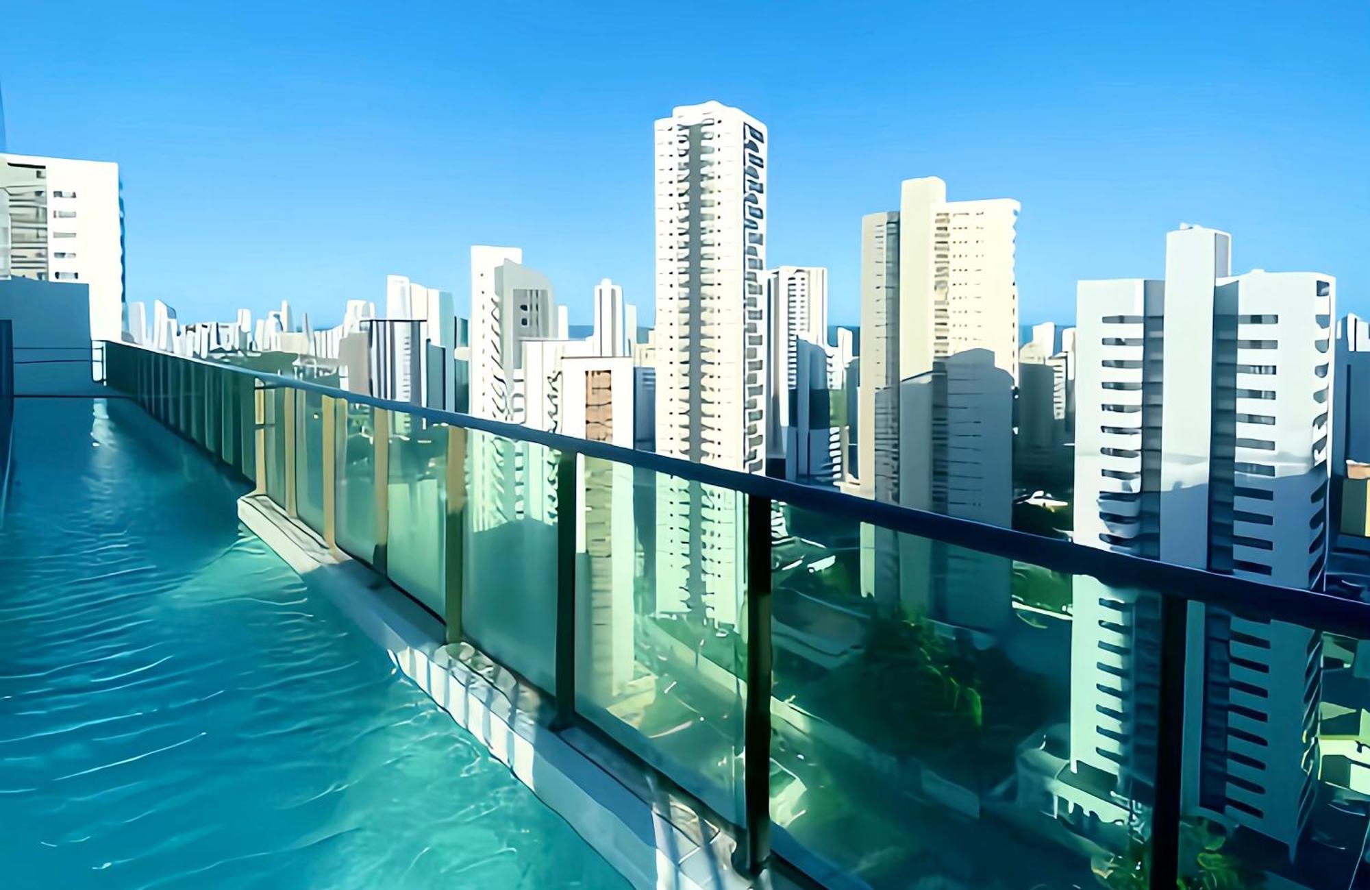 Flat Piscina No Rooftop Aluguel Temporada Em רסיפה מראה חיצוני תמונה