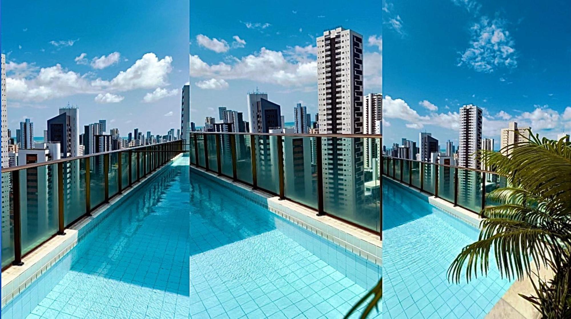 Flat Piscina No Rooftop Aluguel Temporada Em רסיפה מראה חיצוני תמונה